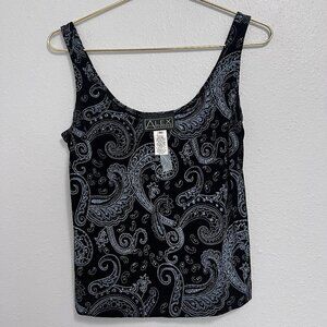 Alex Evening Black Glimmer Sleeveless Top Size M